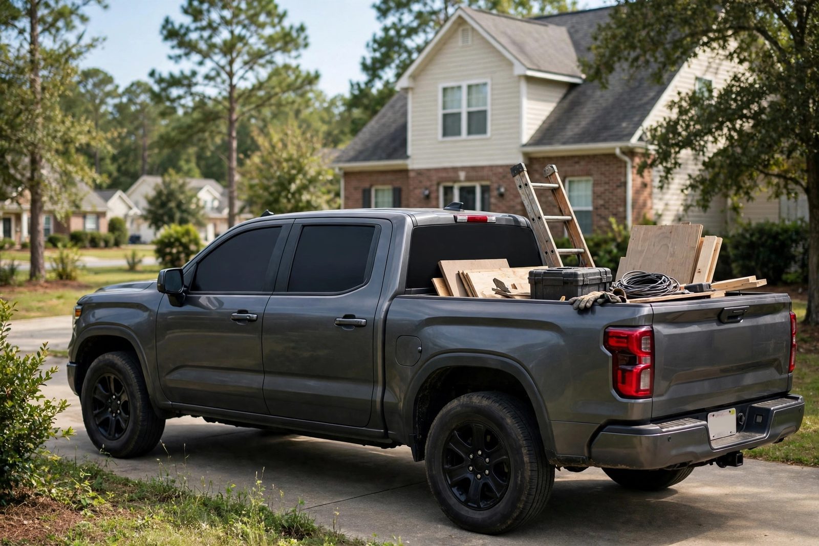 Tinted pickup truck for a Stone Mountain driver at the O2 shop in Snellville